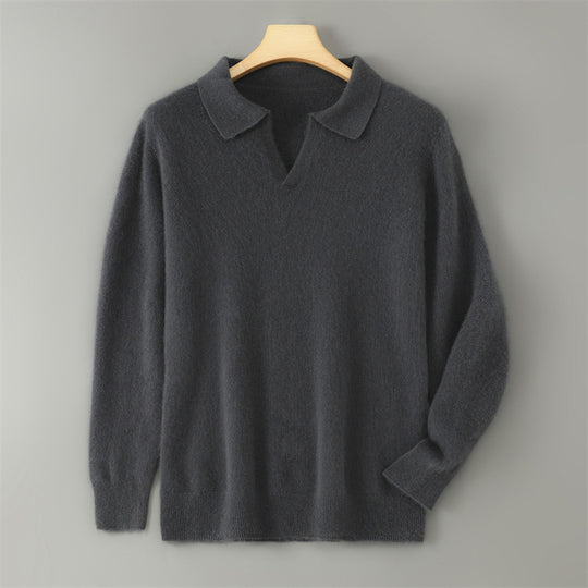 Herren-Wollpullover mit Kragen, Business-Casual