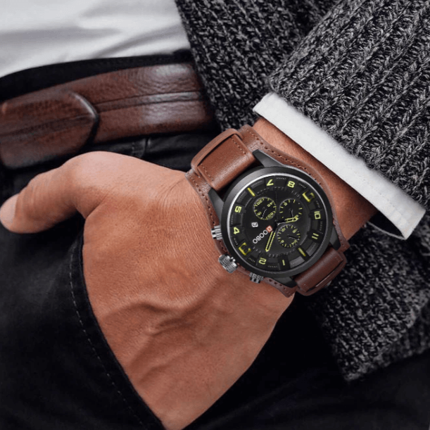 Shopnory | Luxe Navigator Uhr Lederband