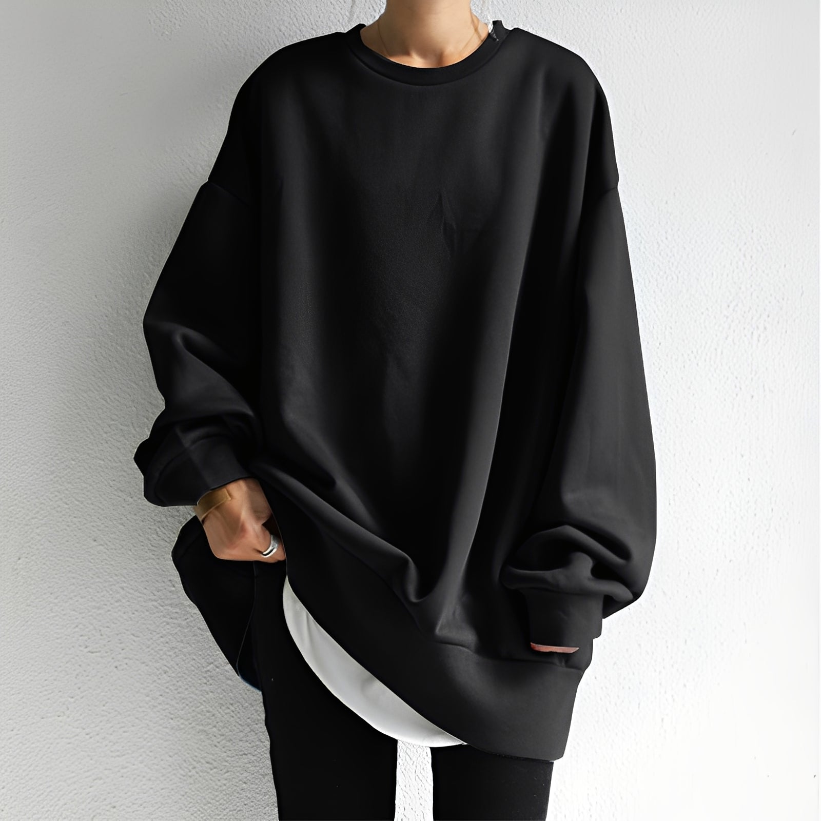 Shopnory | Weiter Damenpullover mit Lockeren Schultern