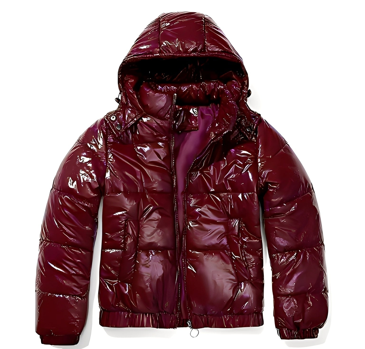 Elegante, glanzvolle Damenjacke mit Kapuze