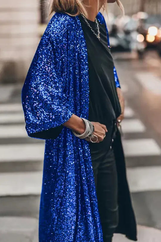 Glamour Kimono aus Pailletten mit Schlüsselloch