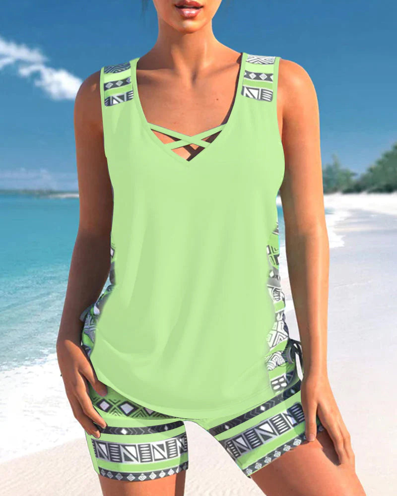 Druck Tankini Set