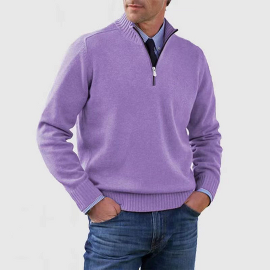 Herrenpullover Mit Halbem Reißverschluss