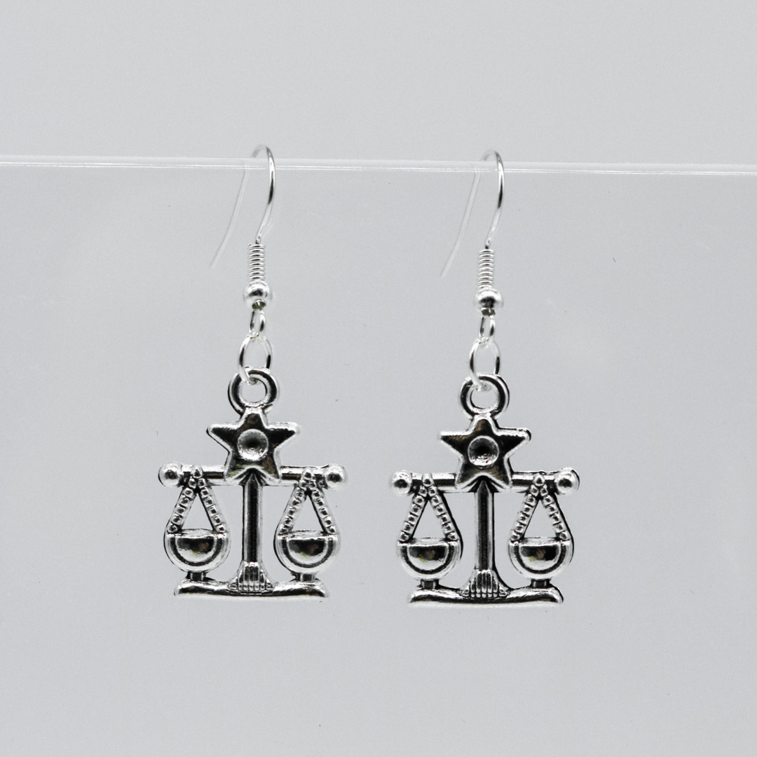 Silver Earrings With Zodiac Symbol Charm | Shop Nory