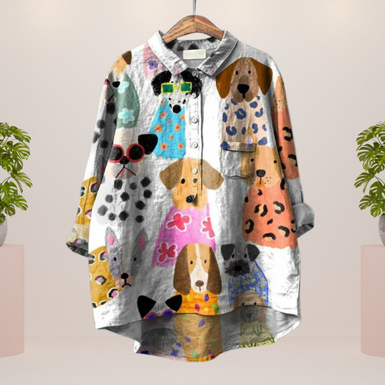ShopNory | Exklusives Damenhemd mit Kunstdruck