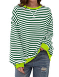 Eleganter, lockerer Damenpullover mit Streifen