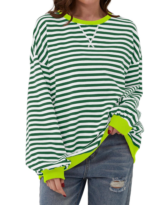 Eleganter, lockerer Damenpullover mit Streifen