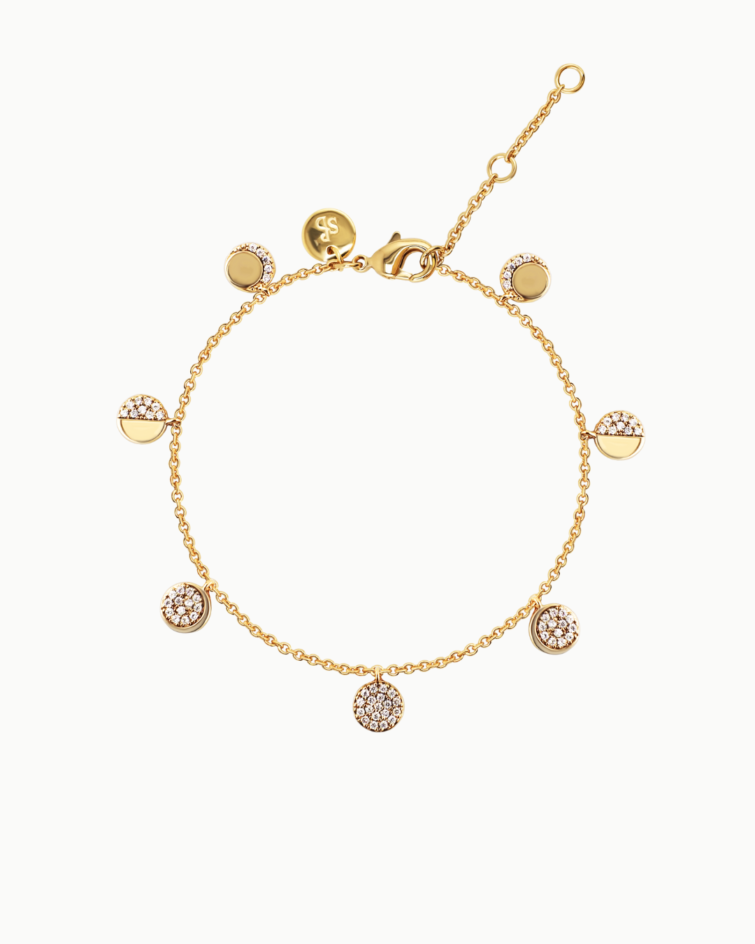 Himmlische Mondphase Kristall Goldkette Armband | Shop Nory
