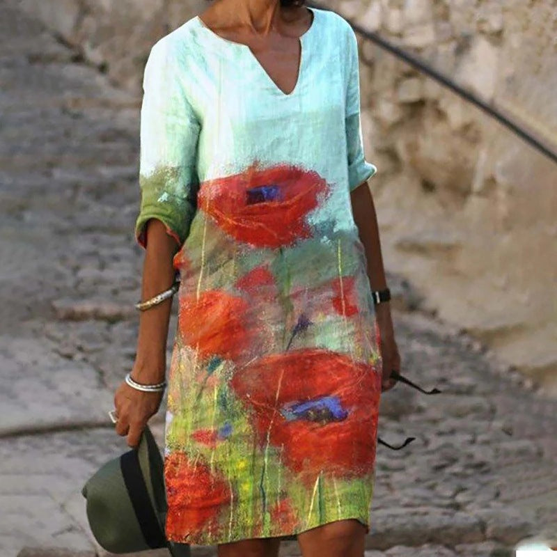 Bezauberndes Kleid Mit Blumenmuster Für Frauen
