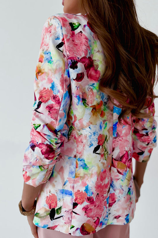 Freie und Echte Florale Revers Freizeitanzug Blazer