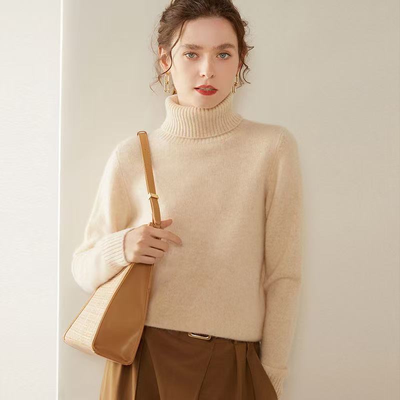 Damen Kaschmir-Pullover mit Rollkragen