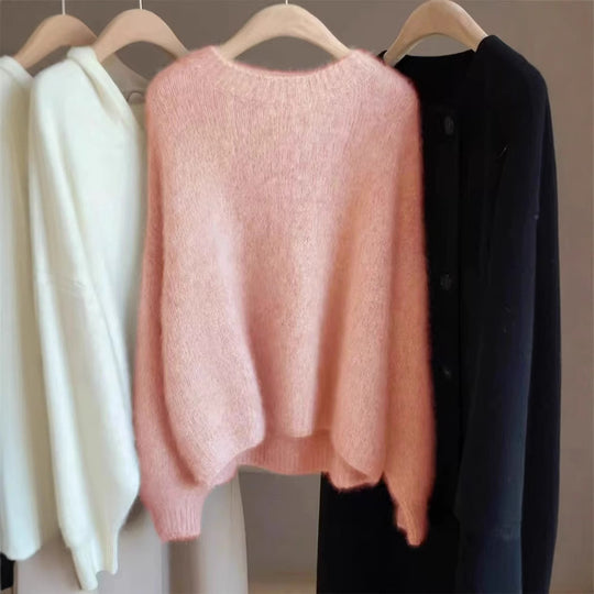 Damen-Kaschmirpullover, kurz und locker