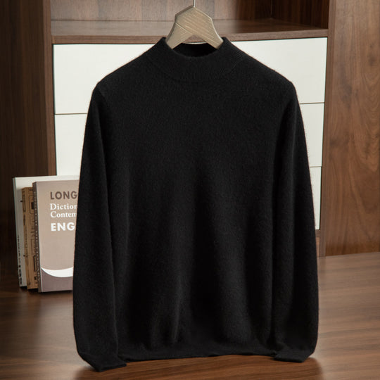 Herren-Kaschmirpullover, Stehkragen, Business-Casual