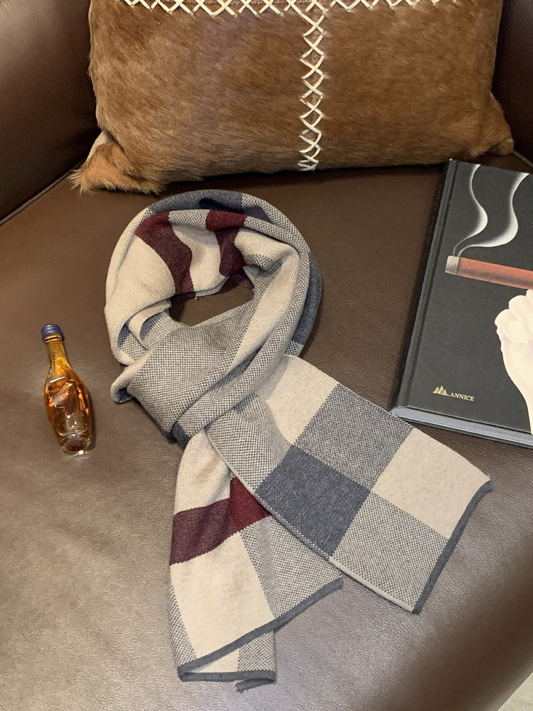 Moderner Strickschal für Herren, 180x30cm