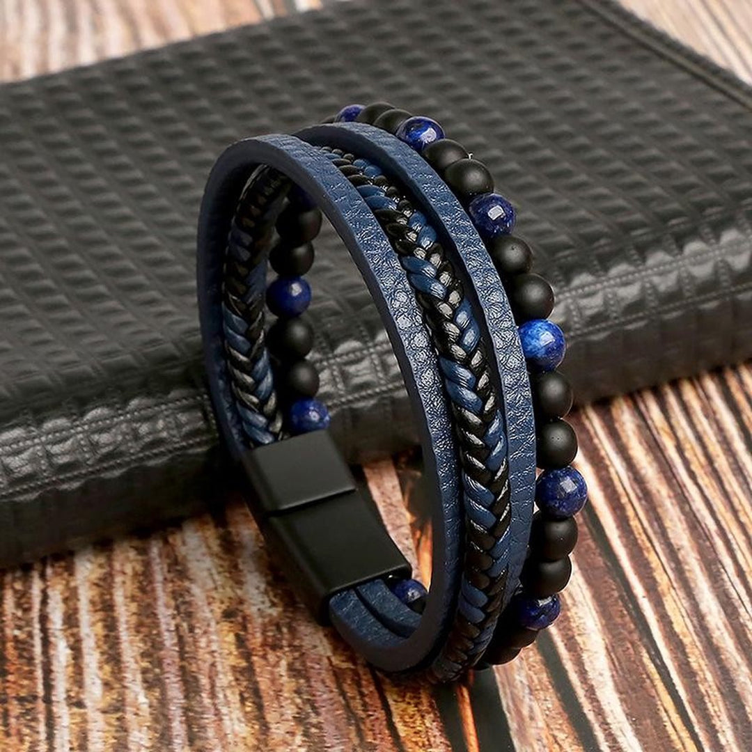 Shopnory | Stilvolles Lederarmband Satz für Herren