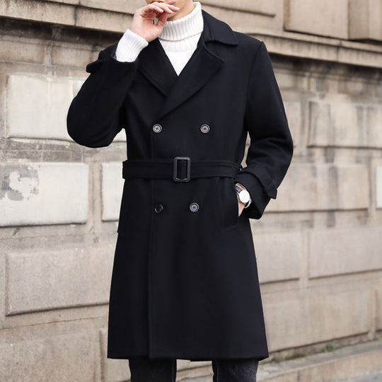 Herren Doppelreihiger Wollmantel mit Schalkragen und taillierter Silhouette Shop Nory