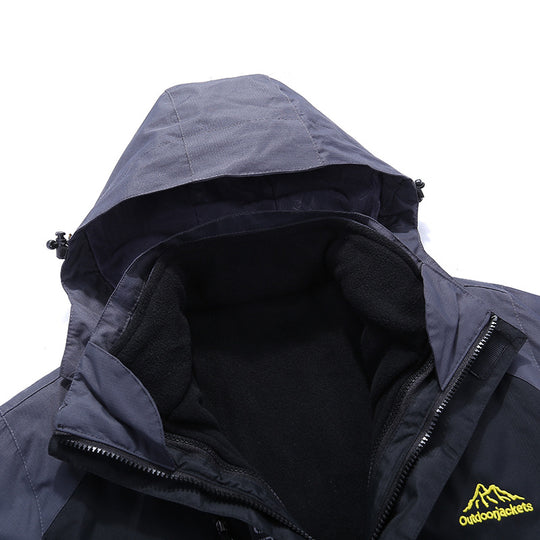 Unisex Wasserfeste atmungsaktive Outdoorjacke mit abnehmbarer Kapuze und Multifunktions-Taschen Shop Nory