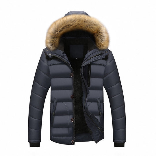 Herren Wärmende Winterjacke mit abnehmbarem Kunstfellkragen Shop Nory
