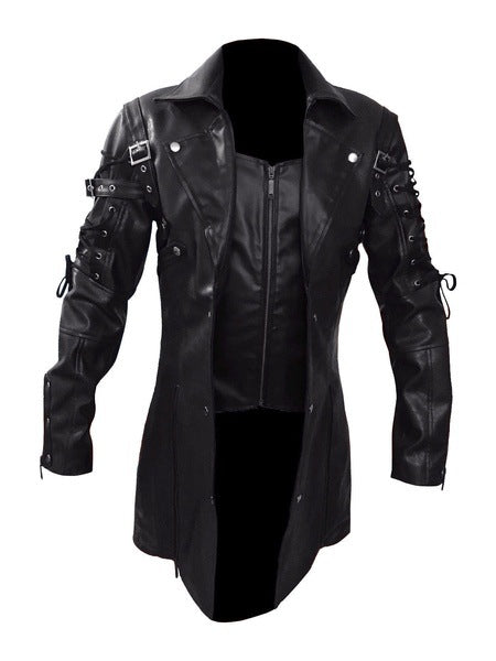 Herren Designer Bikerjacke mit asymmetrischem Reißverschluss