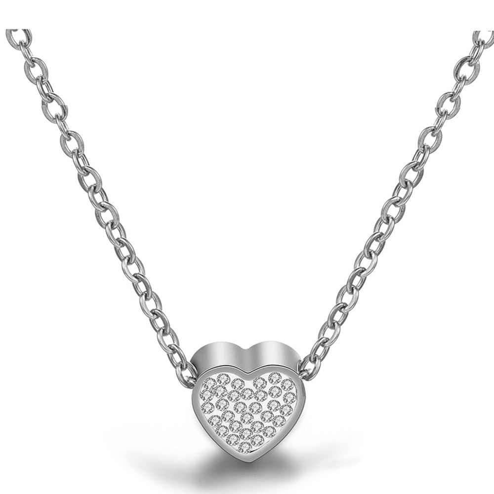 Damen Halskette mit herzförmigem Anhänger und funkelnden Zirkonia Shop Nory