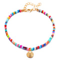 Damen bunte Sommer-Halskette mit muschelförmigem Anhänger Shop Nory