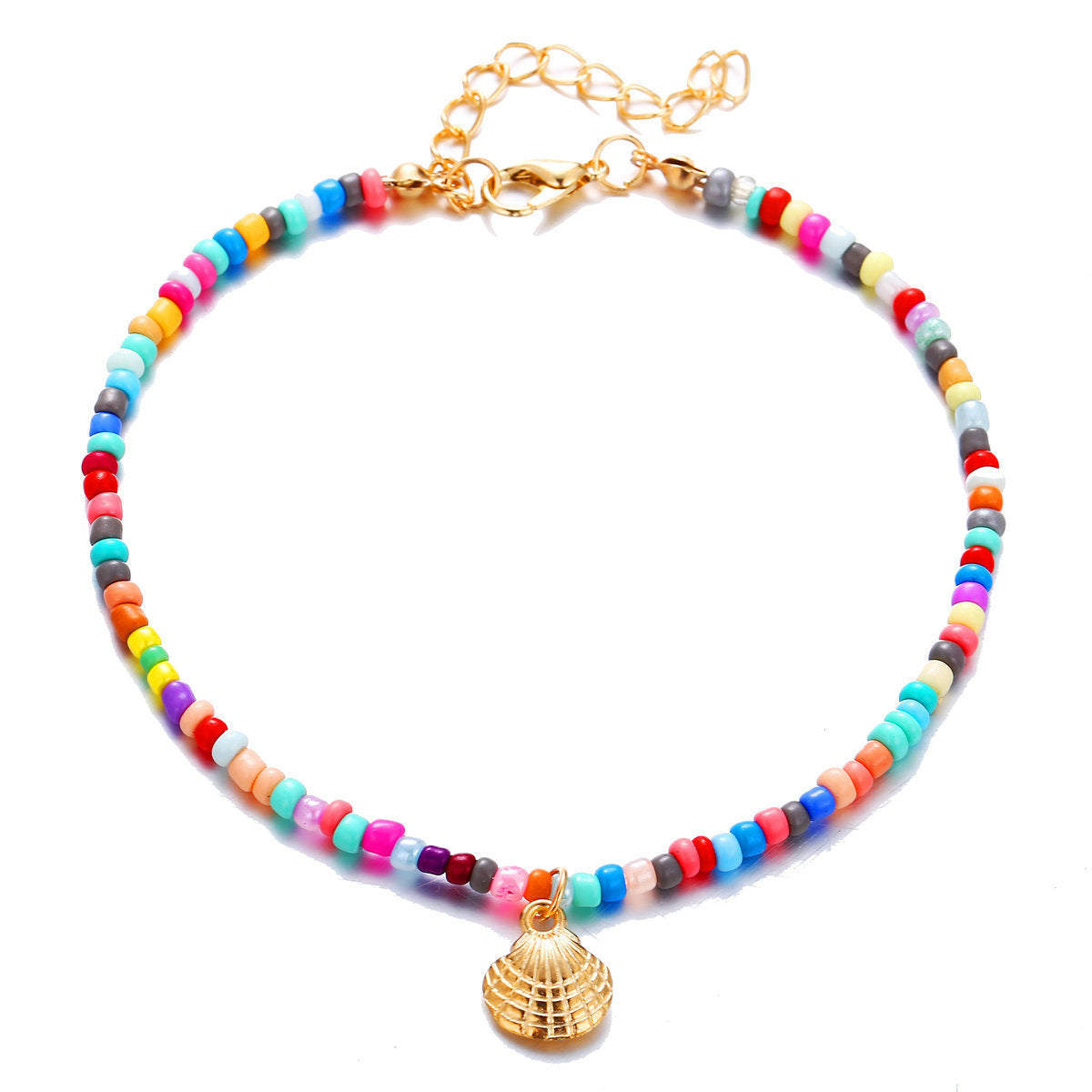Damen bunte Sommer-Halskette mit muschelförmigem Anhänger Shop Nory