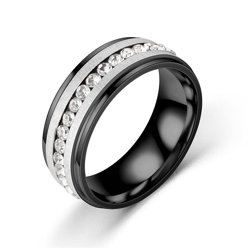 Herren Ring mit funkelnden blauen Zirkonia-Steinen und eleganter Edelstahl-Oberfläche Shop Nory