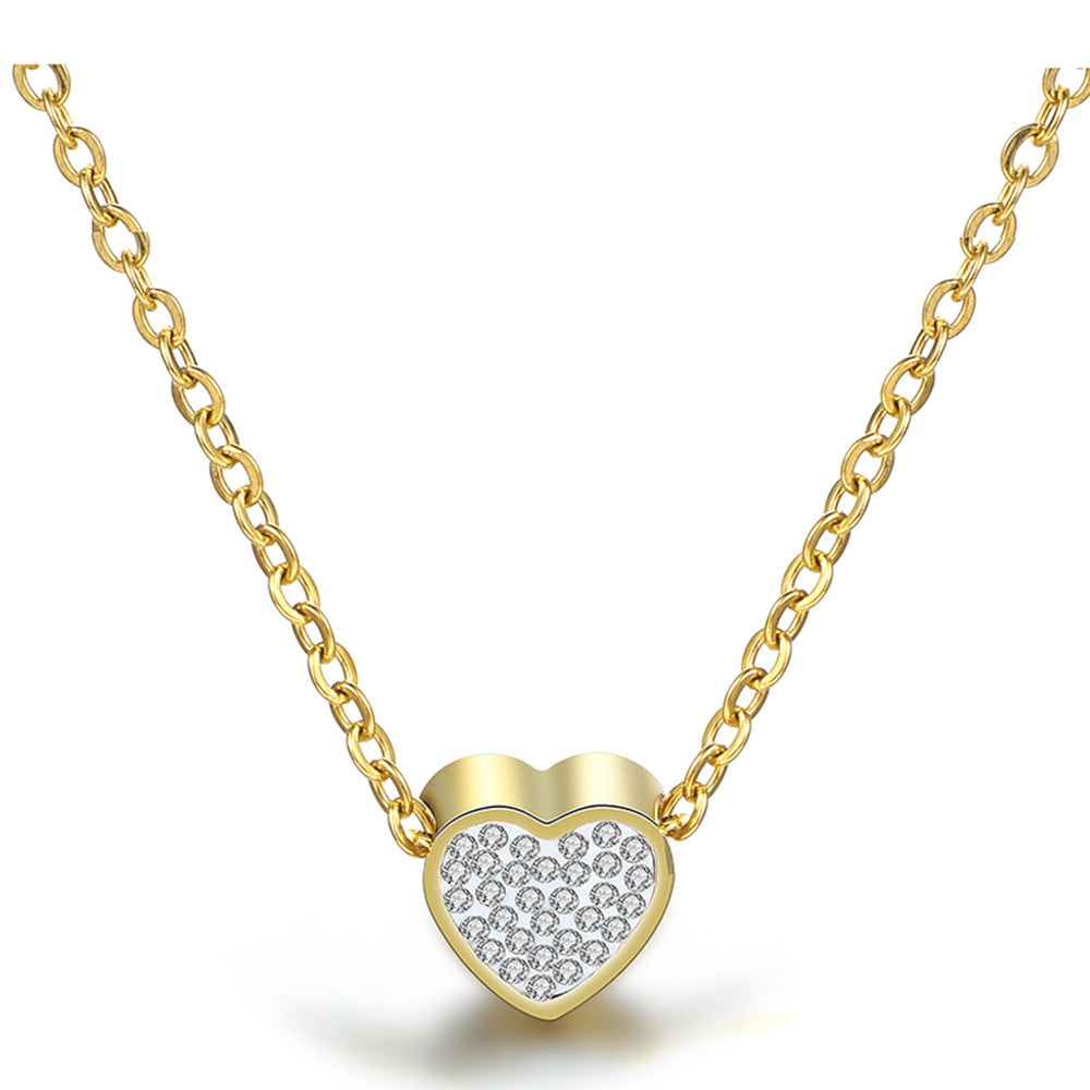 Damen Halskette mit herzförmigem Anhänger und funkelnden Zirkonia Shop Nory