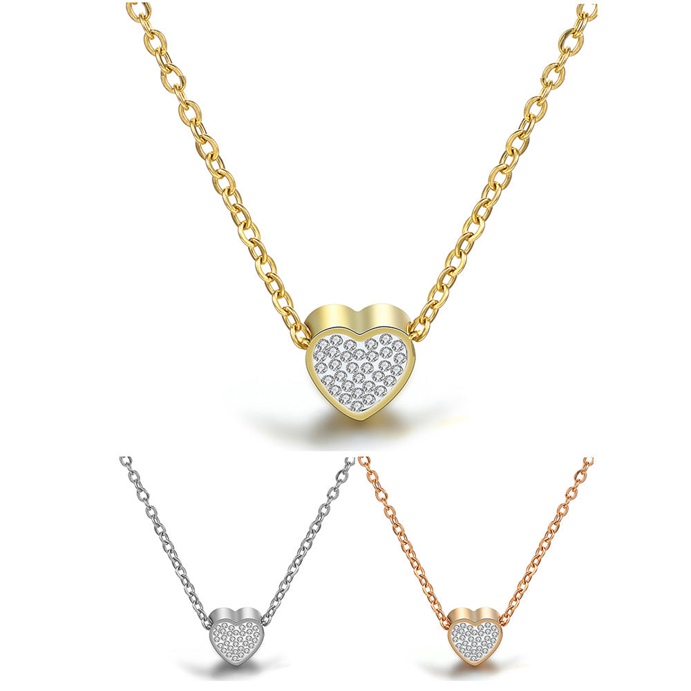 Damen Halskette mit herzförmigem Anhänger und funkelnden Zirkonia Shop Nory