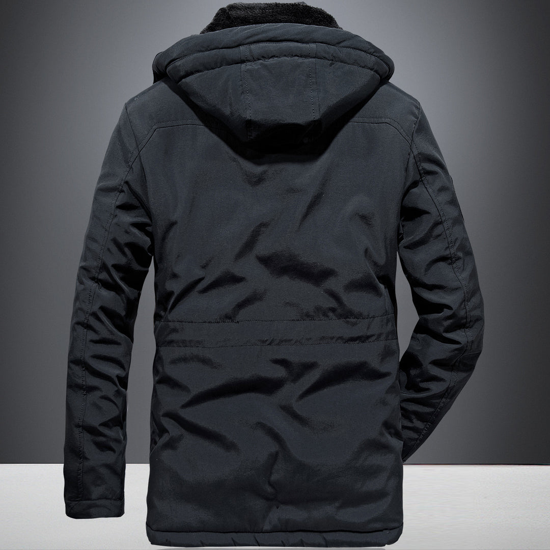 Herren Militärischer Funktionsparka mit Teddyfutter, Kapuze und Mehrfach-Taschen Shop Nory