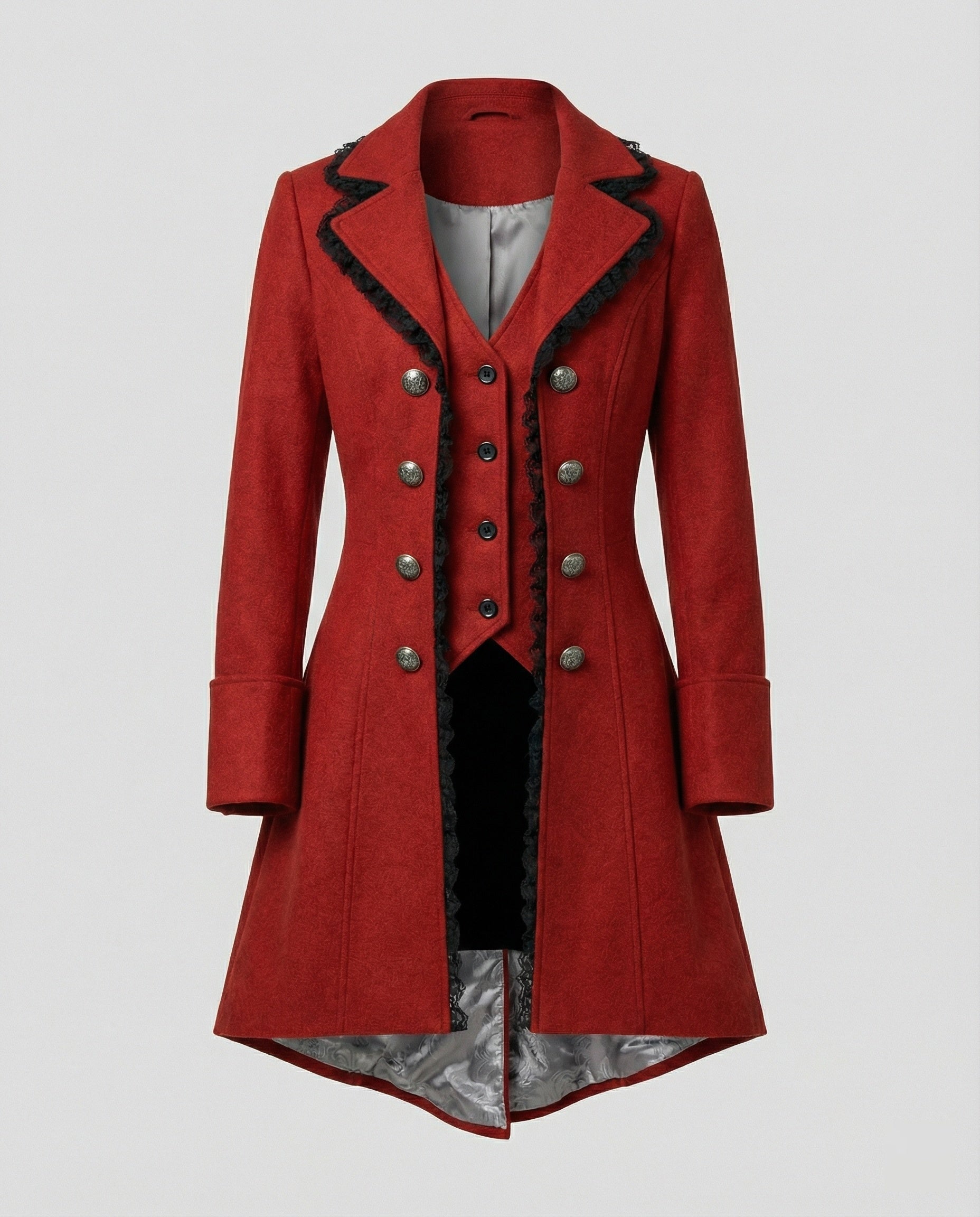 Damen historischer Kapuzenmantel mit eleganten Rüschen