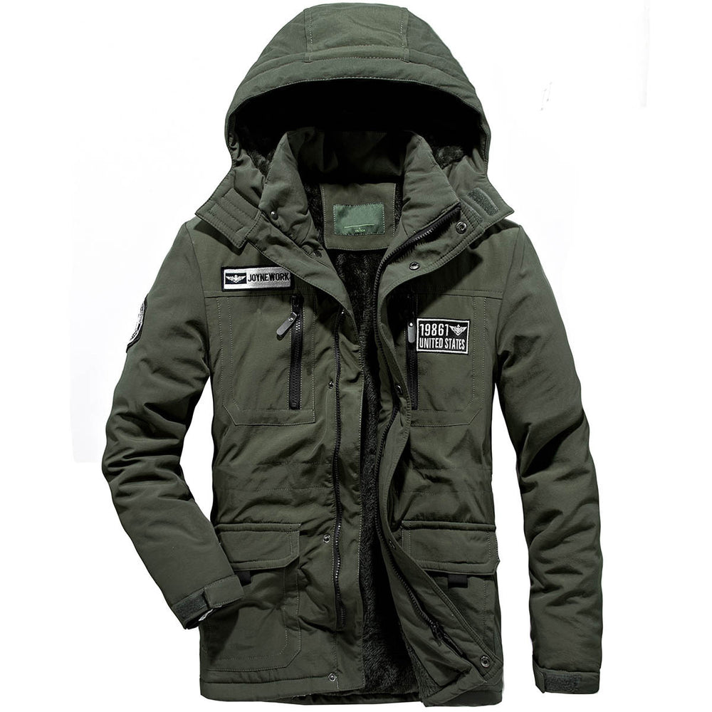 Herren Militärischer Funktionsparka mit Teddyfutter, Kapuze und Mehrfach-Taschen Shop Nory