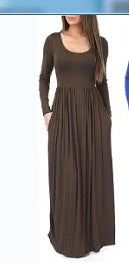 Damen Alltagstaugliches Maxikleid mit praktischen Taschen und fließendem Schnitt