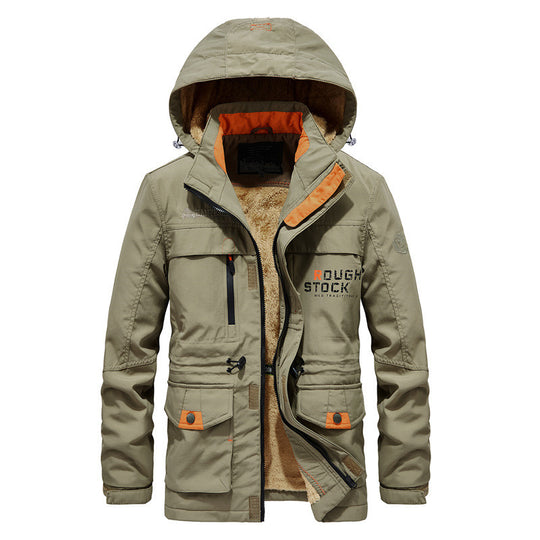 Herren Expedition-Parka mit Teddy-Innenfutter, abnehmbarer Kapuze und Reißverschluss-Brusttasche Shop Nory