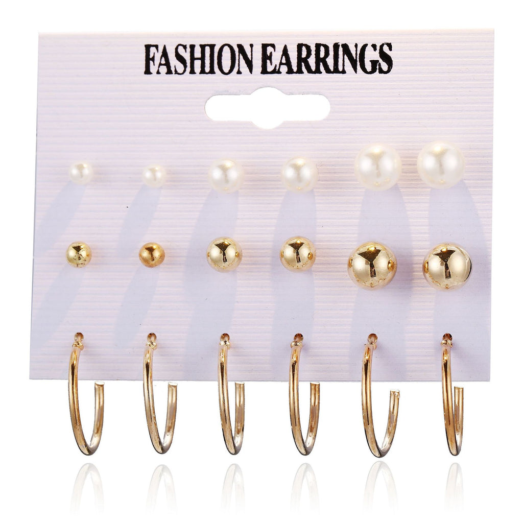 Damen Ohrstecker Set mit funkelnden Kristallen und eleganten Perlen Shop Nory