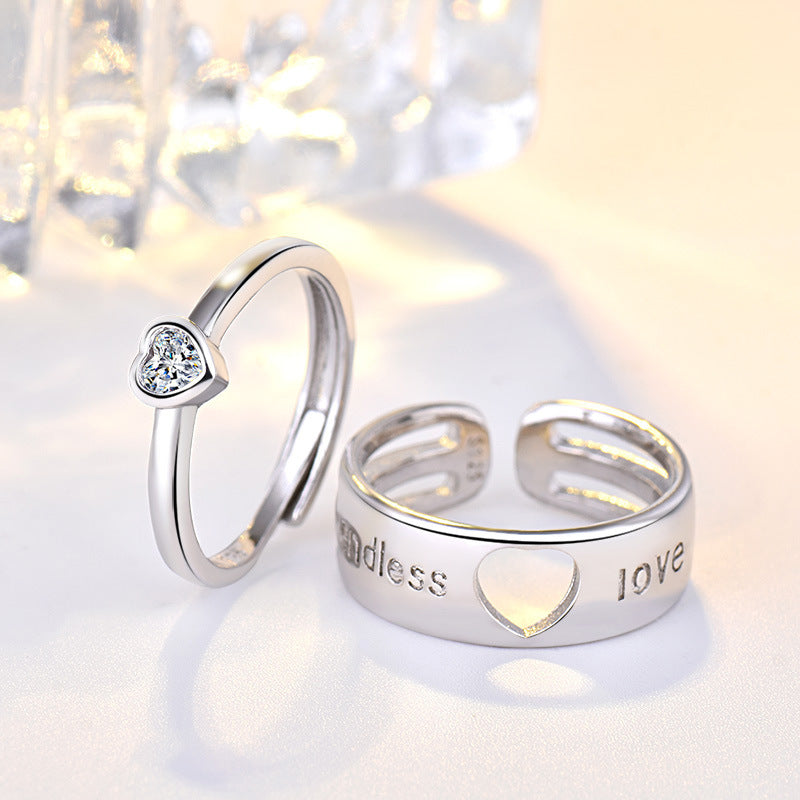 Damen Offener Ring mit modernem Schriftzug Shop Nory
