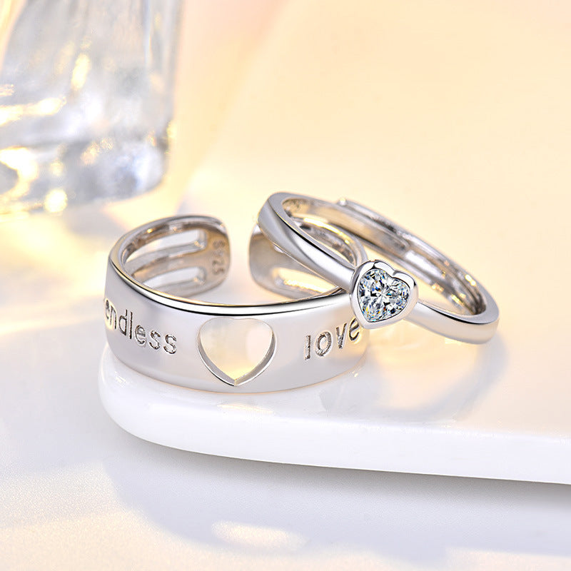 Damen Offener Ring mit modernem Schriftzug Shop Nory