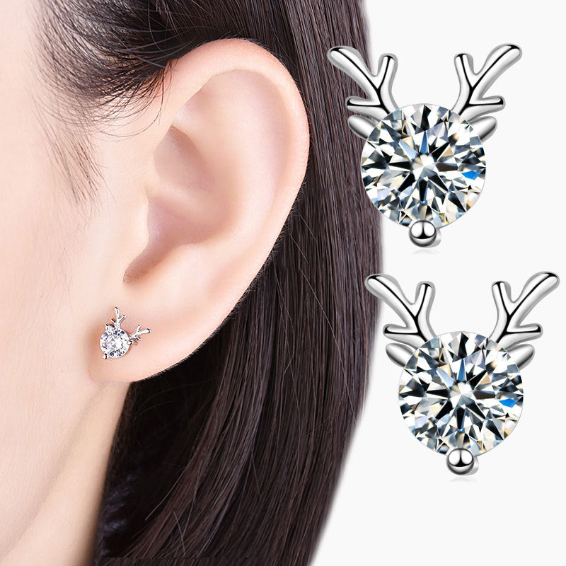 Damen Ohrstecker im Rentier-Design mit funkelnden Zirkonia Shop Nory