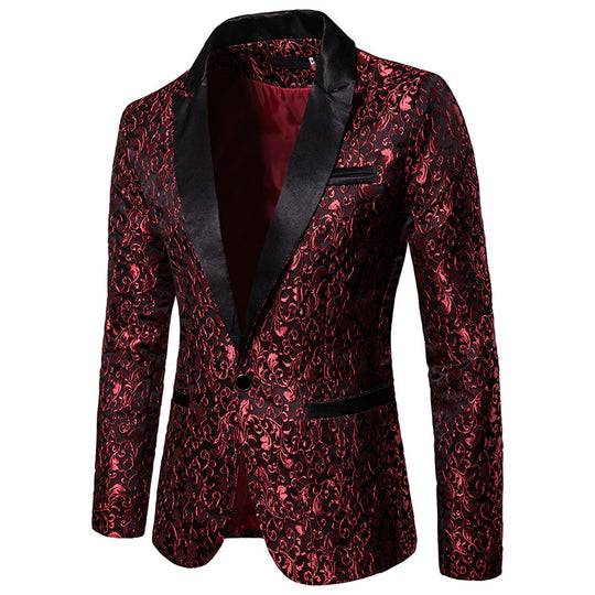 Herren ornamentales Smokingsakko mit Satinrevers und brokatstrukturierter Oberfläche Shop Nory