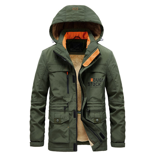 Herren Expedition-Parka mit Teddy-Innenfutter, abnehmbarer Kapuze und Reißverschluss-Brusttasche Shop Nory