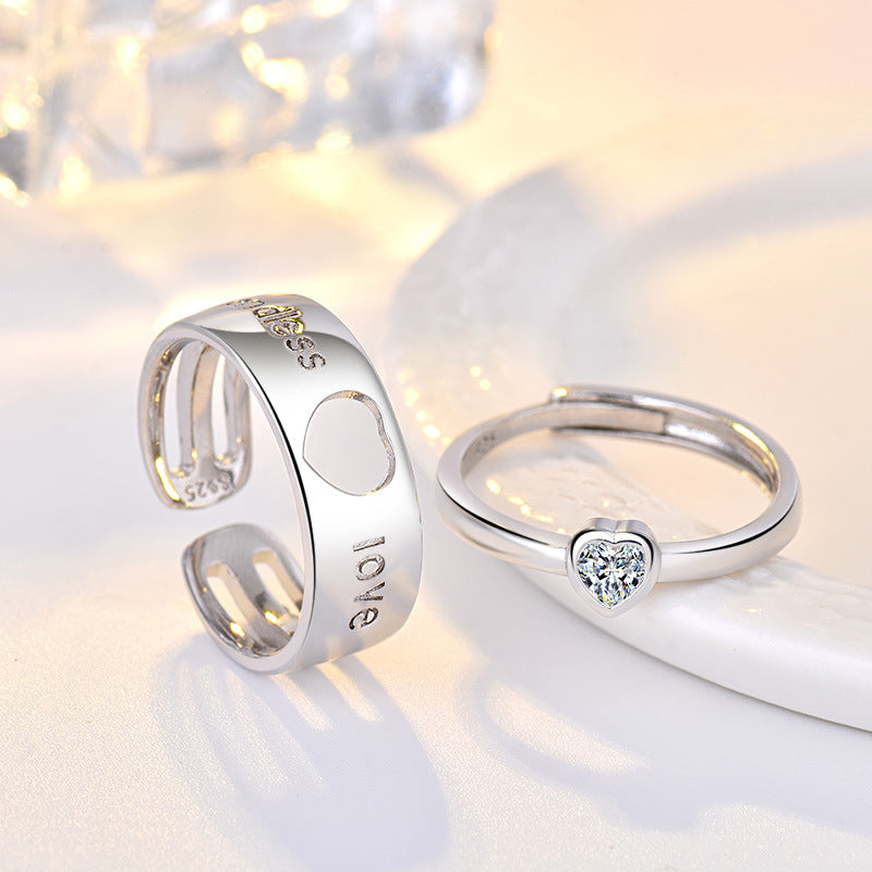 Damen Offener Ring mit modernem Schriftzug Shop Nory