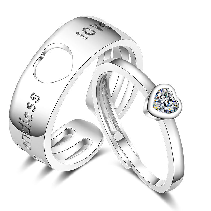 Damen Offener Ring mit modernem Schriftzug Shop Nory