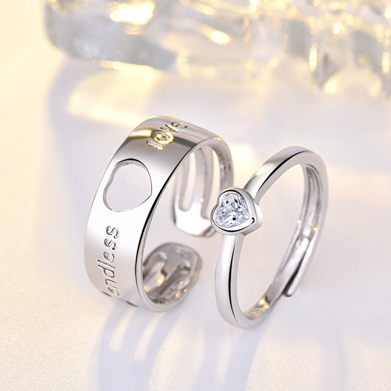 Damen Offener Ring mit modernem Schriftzug Shop Nory