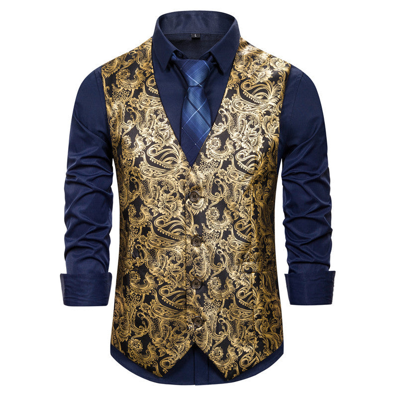 Herren elegante Brokat-Weste im luxuriösen Design