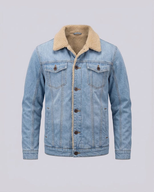 Herren Freizeit Denim Jacke mit Teddy-Fütterung Shop Nory