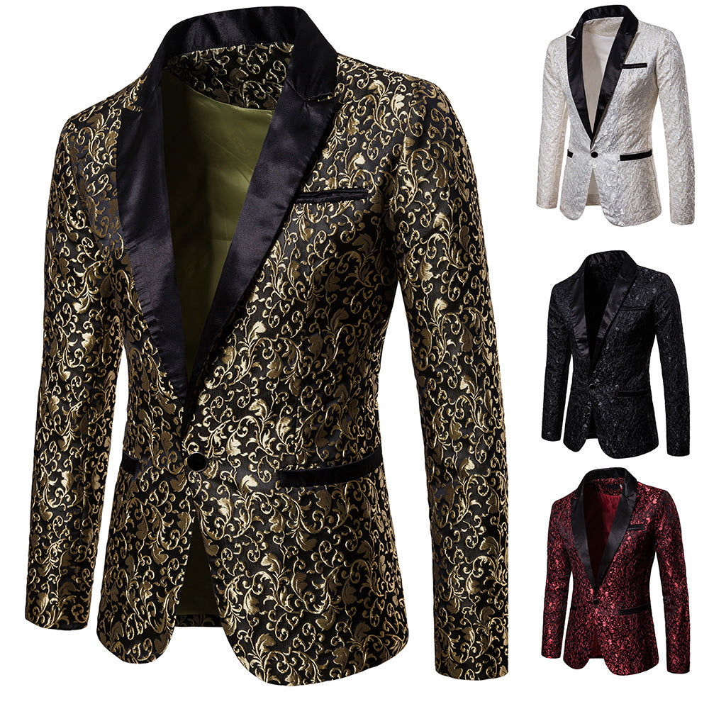 Herren ornamentales Smokingsakko mit Satinrevers und brokatstrukturierter Oberfläche Shop Nory