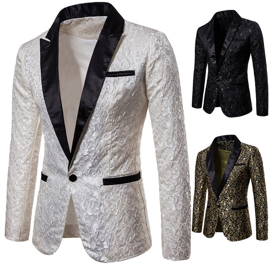 Herren ornamentales Smokingsakko mit Satinrevers und brokatstrukturierter Oberfläche Shop Nory