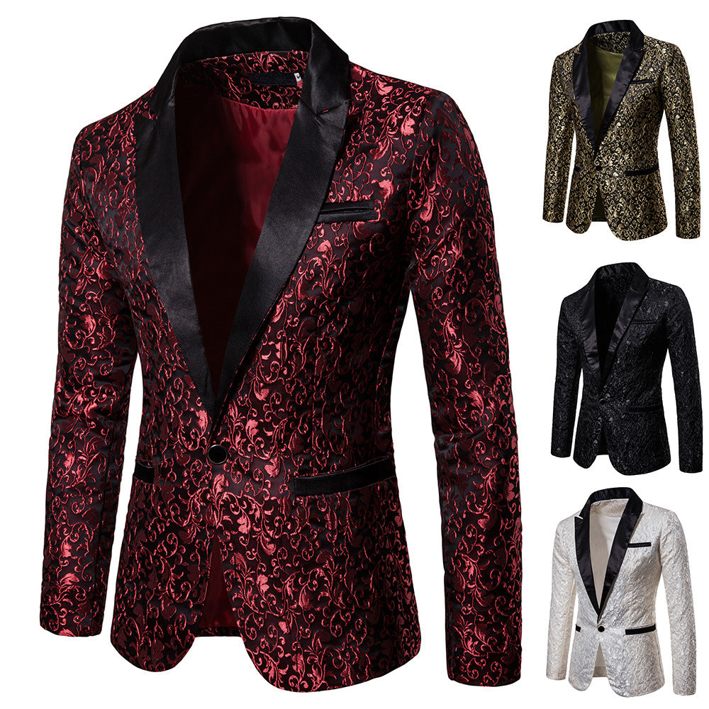 Herren ornamentales Smokingsakko mit Satinrevers und brokatstrukturierter Oberfläche Shop Nory