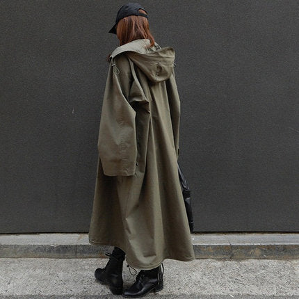 Damen Langer Oversize‑Parka mit extragroßer Kapuze, Tunnelzugtaillen und Pattentaschen Shop Nory