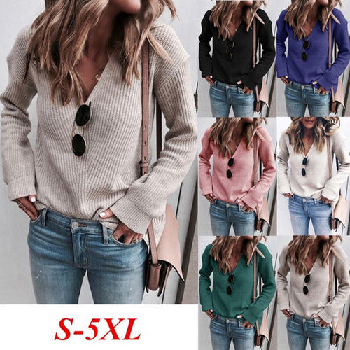 Damen Feinstrickpullover mit V-Ausschnitt, Rippstruktur und leicht ausgestellten Ärmeln Shop Nory